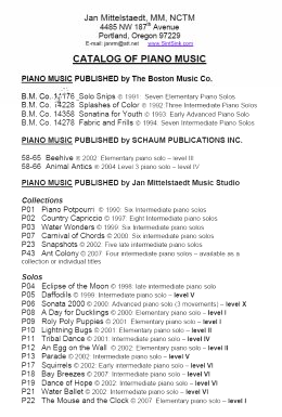 Catalog of Jan Mittelstaedt music titles
