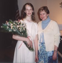 Jan and student at senior recital