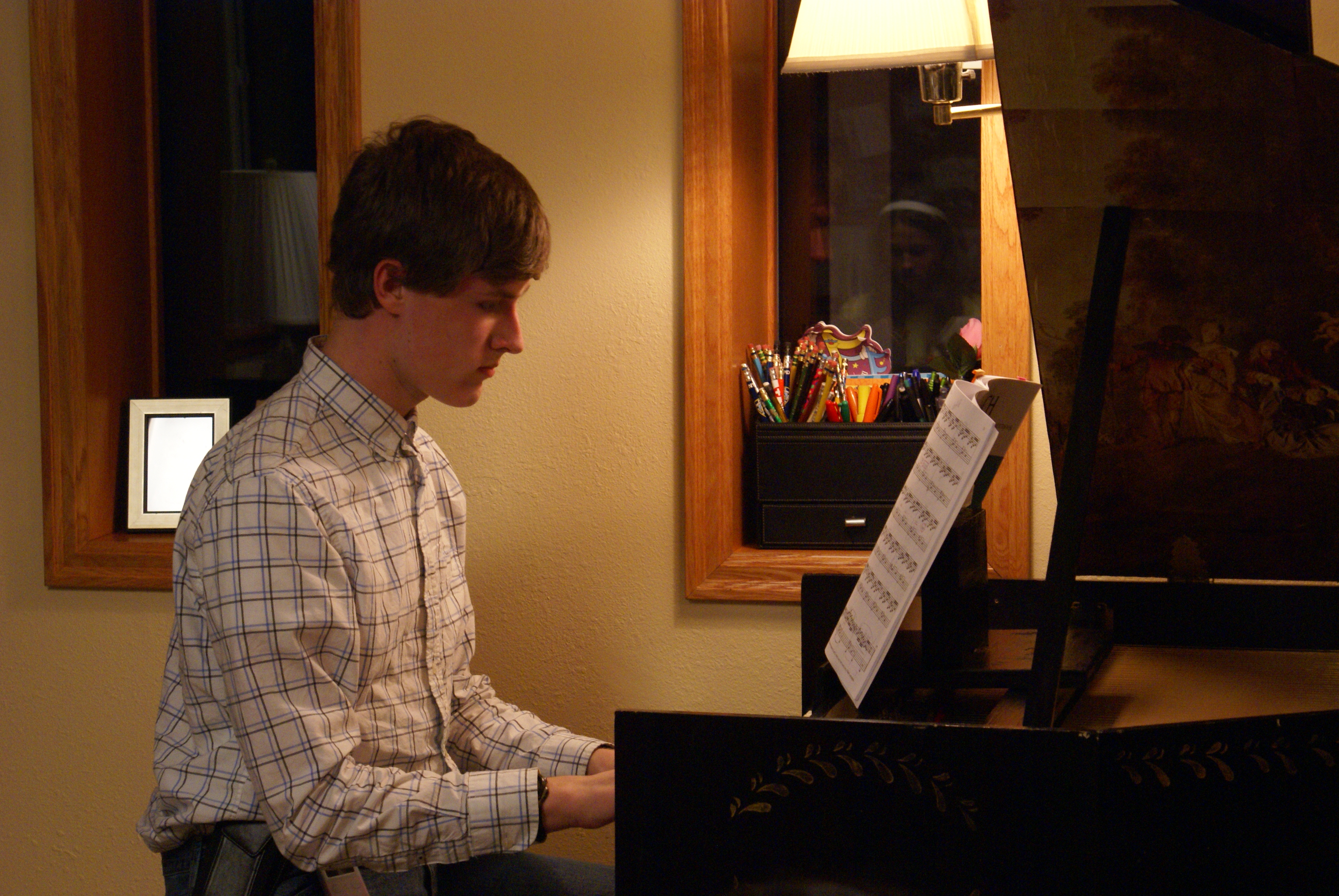 Studio with pianos and students