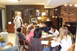 Studio with pianos and students