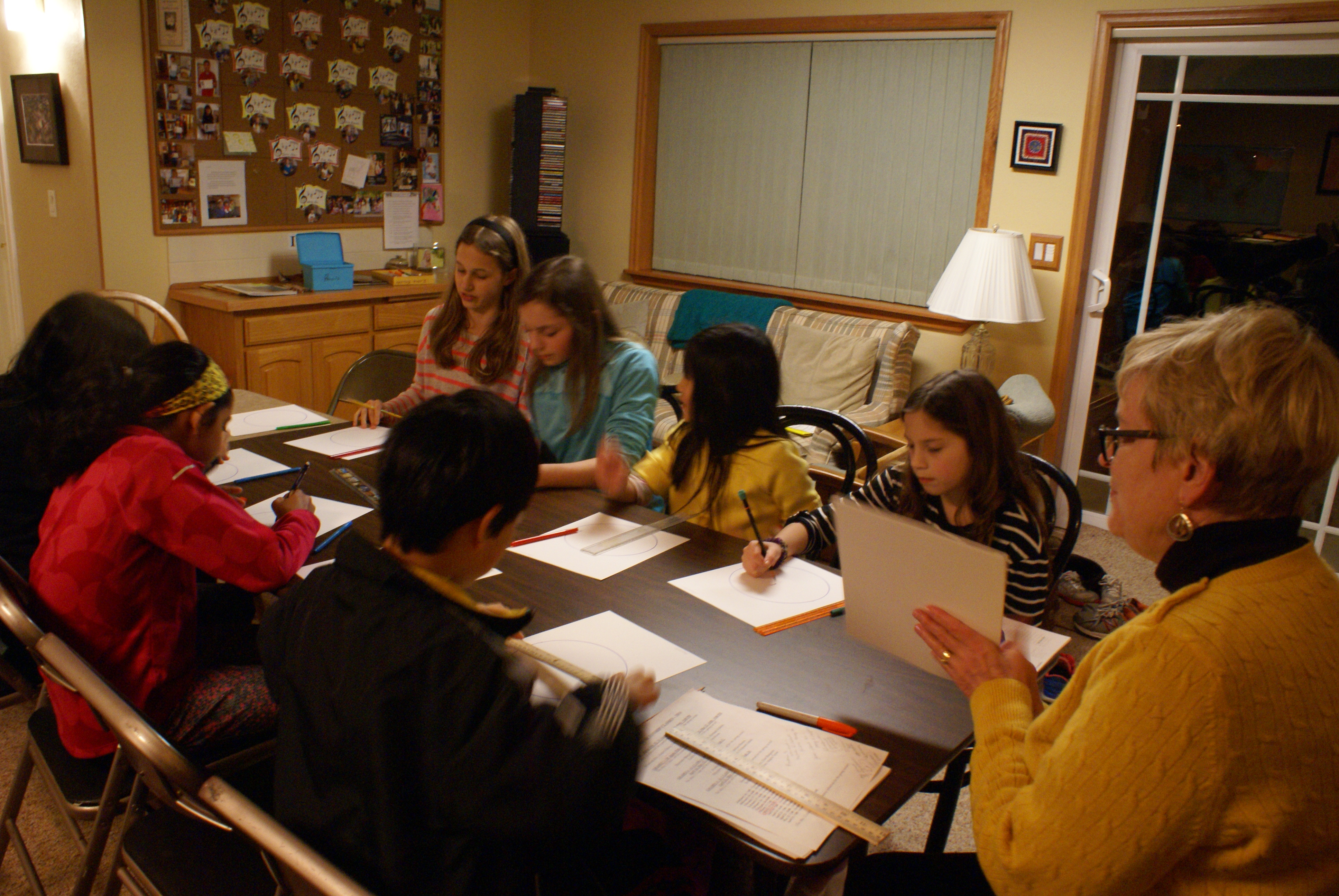 Studio with pianos and students