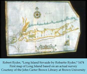 Robert Ryder map of Long Island, 1674